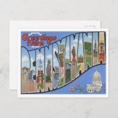 ペンシルバニアヴィンテージ大文字葉書 ポストカード (正面/裏面)