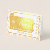 ペンシルバニア州からのメリークリスマス州 |写真 箔カード (正面)