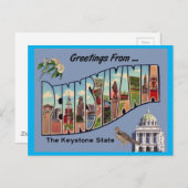 ペンシルバニア州からの挨拶 ポストカード (正面/裏面)