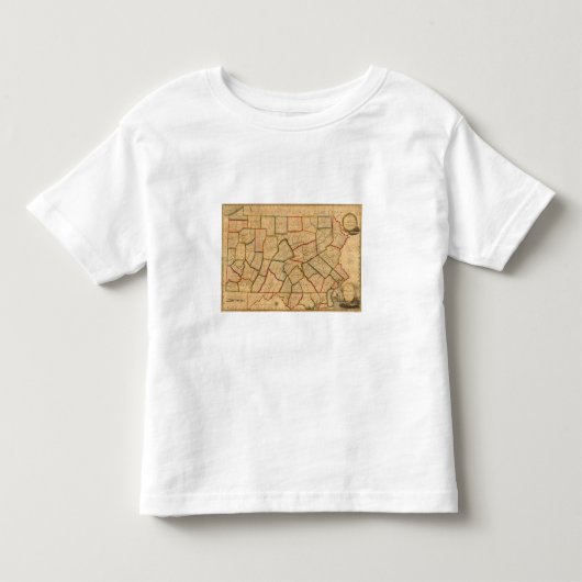 ペンシルバニア州の地図 トドラーTシャツ (正面)