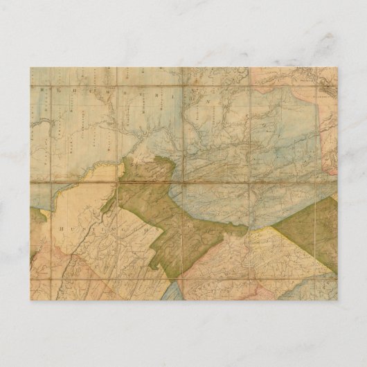 ペンシルバニア州の地図 ポストカード (正面)