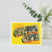 ペンシルバニア州の有名なクリスタルケーブからの挨拶 ポストカード (スタンド正面)