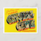 ペンシルバニア州の有名なクリスタルケーブからの挨拶 ポストカード (正面)