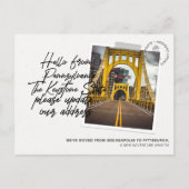 ペンシルバニア州の目的地の移動発表 インビテーションポストカード (正面)