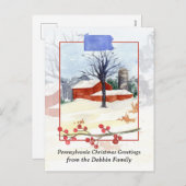 ペンシルバニア州の納屋からメリークリスマス シーズンポストカード (正面/裏面)