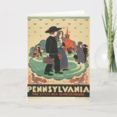 ペンシルバニア州を促進するヴィンテージ旅行ポスター カード (正面)