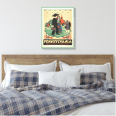 ペンシルバニア州を促進するヴィンテージ旅行ポスター キャンバスプリント (インサイチュ (寝室))