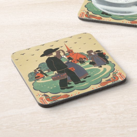 ペンシルバニア州を促進するヴィンテージ旅行ポスター コースター (左側)