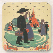 ペンシルバニア州を促進するヴィンテージ旅行ポスター コースター (正面)