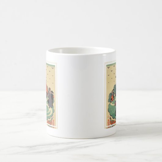 ペンシルバニア州を促進するヴィンテージ旅行ポスター コーヒーマグカップ (中央)