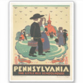 ペンシルバニア州を促進するヴィンテージ旅行ポスター シール (正面)