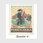 ペンシルバニア州を促進するヴィンテージ旅行ポスター シール (シート)