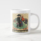 ペンシルバニア州を促進するヴィンテージ旅行ポスター ジャンボコーヒーマグカップ (右)