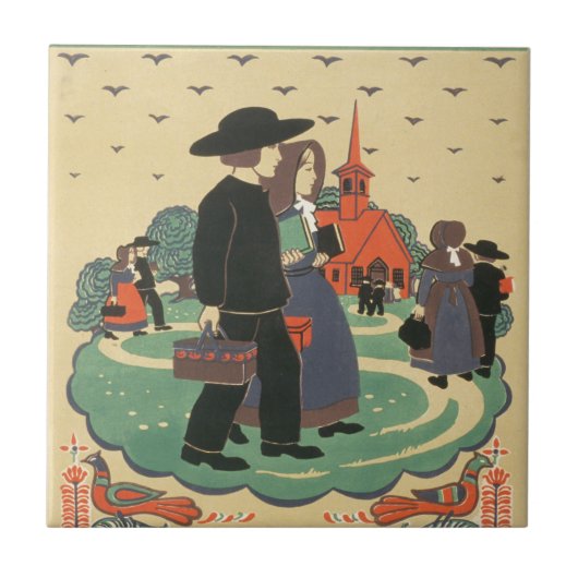 ペンシルバニア州を促進するヴィンテージ旅行ポスター タイル (正面)