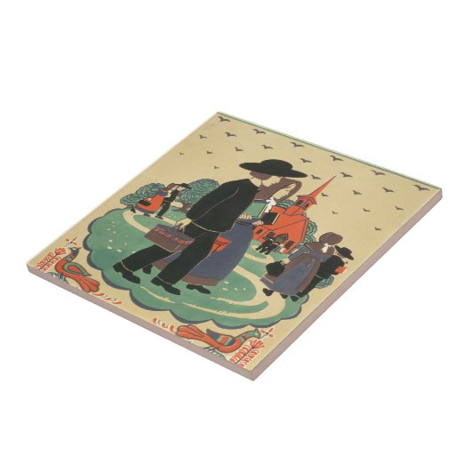 ペンシルバニア州を促進するヴィンテージ旅行ポスター タイル (側面)