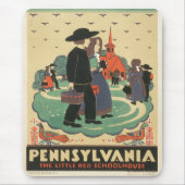 ペンシルバニア州を促進するヴィンテージ旅行ポスター マウスパッド (正面)