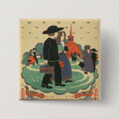 ペンシルバニア州を促進するヴィンテージ旅行ポスター 缶バッジ (正面)