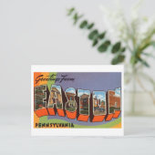 ペンシルバニア州イーストンからのヴィンテージの挨拶 ポストカード (スタンド正面)