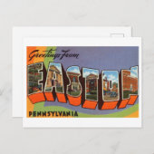 ペンシルバニア州イーストンからのヴィンテージの挨拶 ポストカード (正面/裏面)