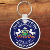 ペンシルバニア州エリー市のシール キーホルダー (裏面)