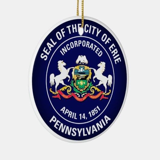 ペンシルバニア州エリー市のシール セラミックオーナメント (右)