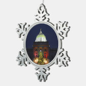 ペンシルバニア州キャピトルクリスマスツリーライト スノーフレークピューターオーナメント (右)