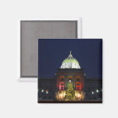 ペンシルバニア州キャピトルクリスマスツリーライト マグネット (正面/裏面)