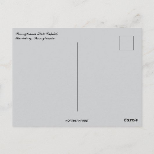 ペンシルバニア州キャピトルハリスバーグペンシルバニア ポストカード (裏面)