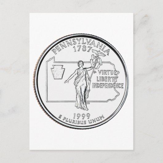 ペンシルバニア州クォーター ポストカード (正面)