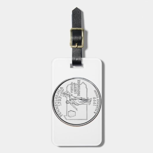 ペンシルバニア州クォーター ラゲッジタグ (正面縦)