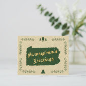 ペンシルバニア州クリスマスホリデーグリーティング シーズンポストカード (スタンド正面)