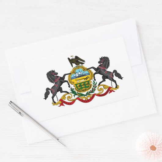 ペンシルバニア州コート統一されたアーム国旗アメリカr 長方形シール (封筒)