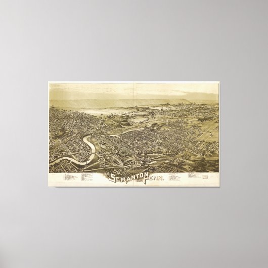 ペンシルバニア州スクラントン(1890) キャンバスプリント (正面)