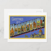 ペンシルバニア州ハリスバーグからのヴィンテージ挨拶 ポストカード (正面/裏面)