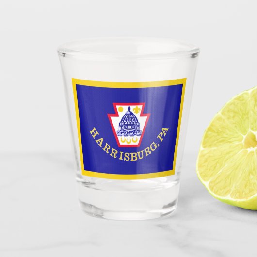 ペンシルバニア州ハリスバーグ国旗 ショットグラス (正面)