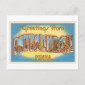 ペンシルバニア州ピッツバーグからのヴィンテージの挨拶 ポストカード (正面)
