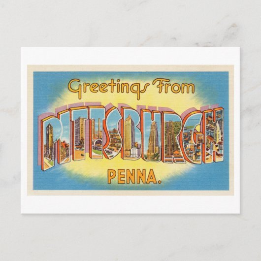 ペンシルバニア州ピッツバーグからのヴィンテージの挨拶 ポストカード (正面)