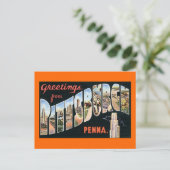 ペンシルバニア州ピッツバーグからの挨拶 ポストカード (スタンド正面)