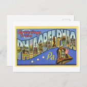 ペンシルバニア州フィラデルフィアからのヴィンテージの挨拶 ポストカード (正面/裏面)