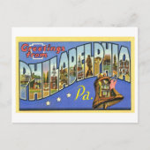 ペンシルバニア州フィラデルフィアからのヴィンテージの挨拶 ポストカード (正面)