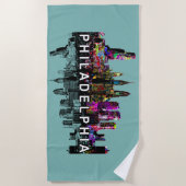 ペンシルバニア州フィラデルフィアのグラフィティ ビーチタオル (正面)