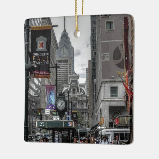 ペンシルバニア州フィラデルフィアの写真記念 セラミックオーナメント (左)