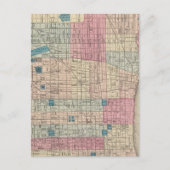 ペンシルバニア州フィラデルフィアの地図 ポストカード (正面)