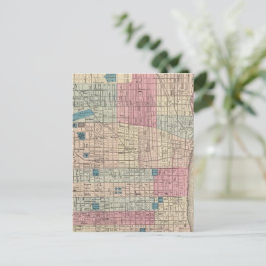 ペンシルバニア州フィラデルフィアの地図 ポストカード (スタンド正面)