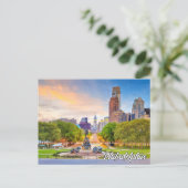 ペンシルバニア州フィラデルフィアの夕日 ポストカード (スタンド正面)