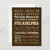 ペンシルバニア州フィラデルフィアの有名な場所。 ポストカード (正面/裏面)