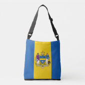 ペンシルバニア州フィラデルフィア州旗バッグ クロスボディバッグ (正面)