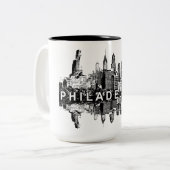 ペンシルバニア州フィラデルフィア ツートーンマグカップ (正面左)