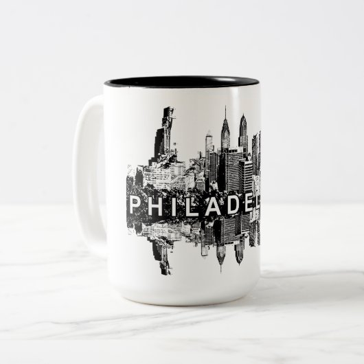 ペンシルバニア州フィラデルフィア ツートーンマグカップ (正面左)