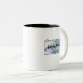 ペンシルバニア州マップの水の色 ツートーンマグカップ (正面右)